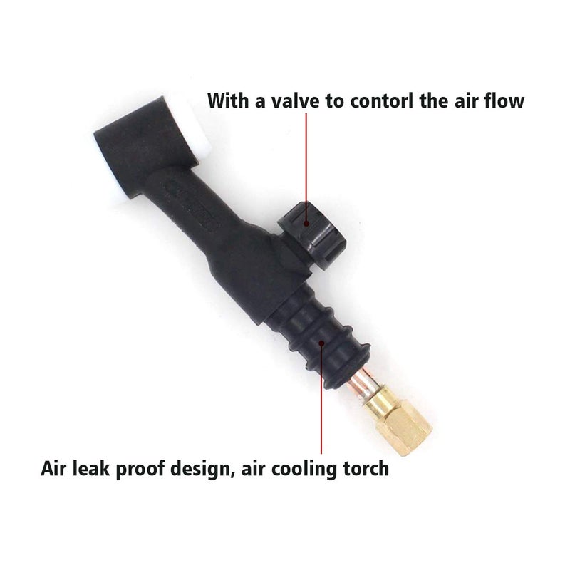 WeldingStop WP-17FV TIG Welding Torch 17FV Flex Head Body with Gas Valve Air Cooled 150 Amps - Image 3